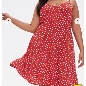 Plus Size Strappy Polka Dot Dress